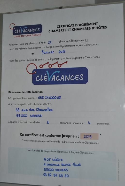 Chambre d'hôtes Le Cadran des Chauvelles Nevers Extérieur photo
